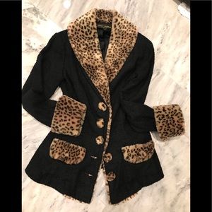 Betsey Johnson faux cheetah Hot Pants Suit